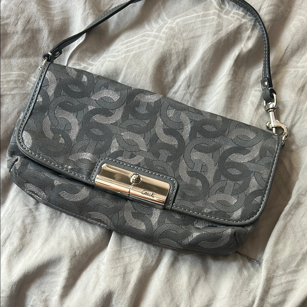 Coach Signature Gray Shoulder Bag